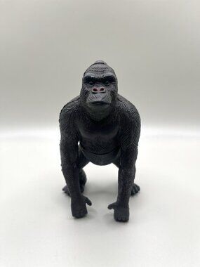 Vintage 80s Imperial Toys Gorilla Ape Figure Black Rubber King Kong Style Retro